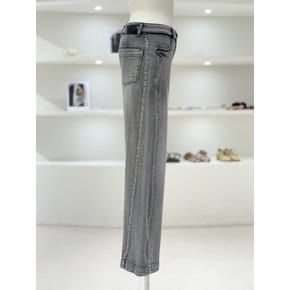 [여주점] 여성 컬러 블록 워시드 데님 팬츠 (D243PSA413)