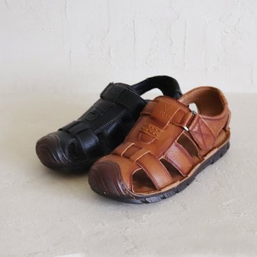 원더슈즈 [남성]천연소가죽 스파르타 컴포트 쿠션 미끄럼방지 스트랩 샌들 1.5CM JANG7902남