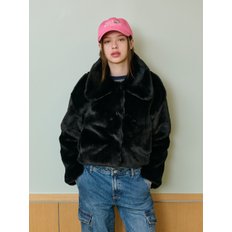 CROP FUR JACKET [BLACK]