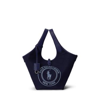폴로 랄프 로렌 여성 폴로 플레이 로고 캔버스 토트(WAPOBAG0G620523410)