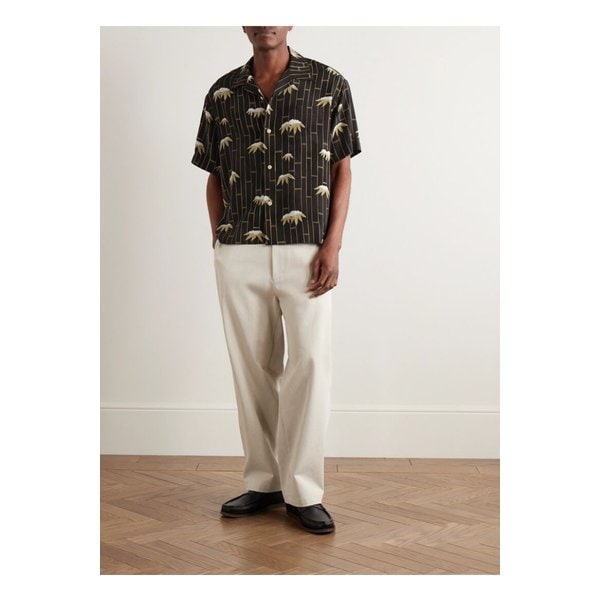 코파 캠프 칼라 프린트 실크 셔츠 블랙 1647597351041844