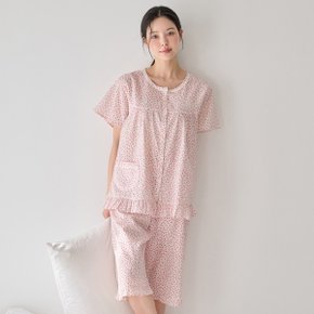 시원한 여름 여자 6부 잠옷 잔꽃 면파자마 MSW5411