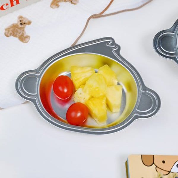 확대된 대표 키친유 원숭이 스텐 간식접시 유아 그릇 간식 어린이 나눔 앞접시