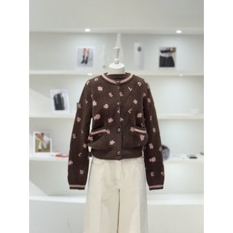 듀엘 [여주점] 여성 레터링 자카드 니트 가디건 (D244KSL044)