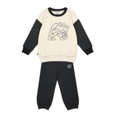 BK4HST03CH [SET] Charcoal Color Block Cat Jogger