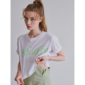 Shaffy BIG logo basic crop tee_WH