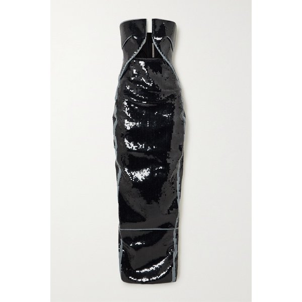 스트랩리스 시퀸 데님 가운 블랙 1647597305564603