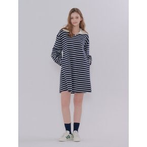 MET stripe collar A one-piece navy