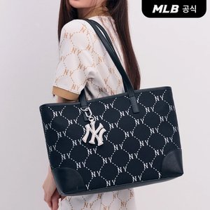 MLB [코리아공식]다이아 모노그램 자카드 라지 토트백 NY (Black)