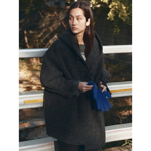 O3761 알파카 더플 코트_Charcoal