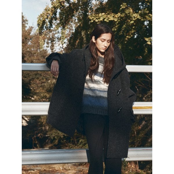 O3761 알파카 더플 코트_Charcoal