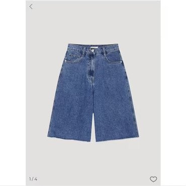 리스트 컷팅 하프 데님 팬츠