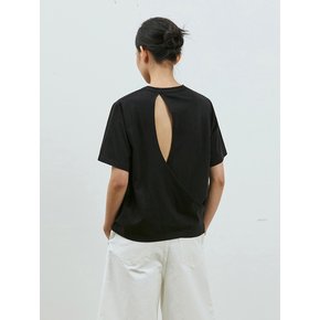 BACK OPEN WRAP LOOSE TOP BLACK