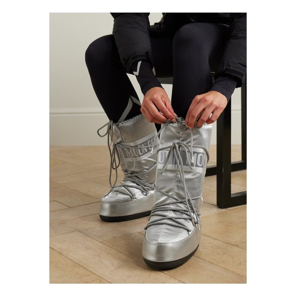 문부츠 아이콘 글랜스 메탈릭 셸 Pvc 스노우 부츠 실버 1647597352612152