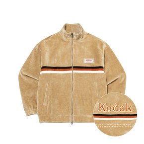 코다컬러 로고 코듀로이 집업 자켓 BEIGE
