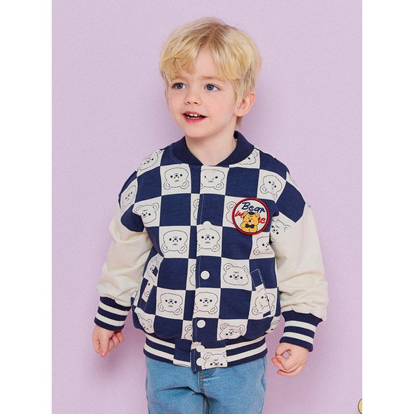 체커보드베어야구점퍼