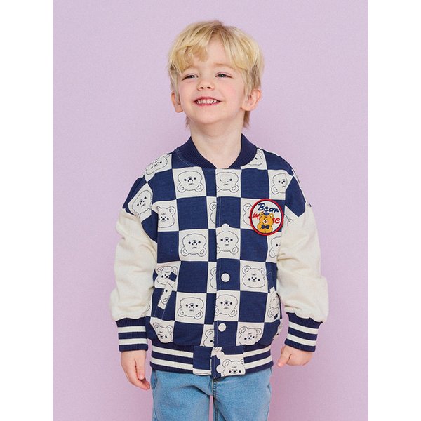 체커보드베어야구점퍼