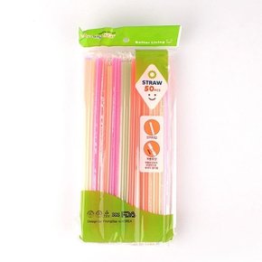 파스텔톤 민자빨대 50pcs 스트롱 음료빨대 일반빨대