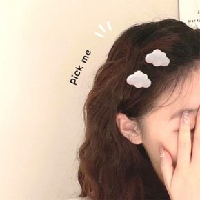앞머리 헤어 집게핀 클라우드 구름