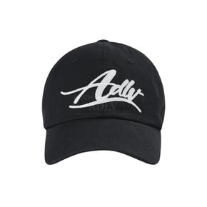 SCRIPT LOGO CHAIN EMBROIDERY WASHING BALL CAP BLACK-SC체인워싱 볼캡