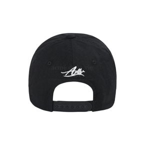 SCRIPT LOGO CHAIN EMBROIDERY WASHING BALL CAP BLACK-SC체인워싱 볼캡