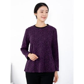 엄마옷 라운드 플라워 긴팔 티셔츠 MQG129418 마담 미시 중년여성 빅사이즈 할.._P437424431