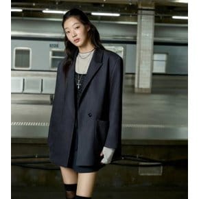 스웨이드 컷팅 배색 박시 자켓 AS3LZ865