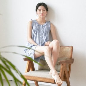 블루퓨어 순면 여성 나시 빅사이즈 잠옷 세트