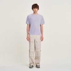 [SANDRO HOMME] 베이직 골지 반소매 니트
