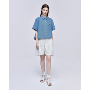[파주점] [송지오우먼]지제로 팬서 데님 하프 셔츠 블루 WH3SH805BL
