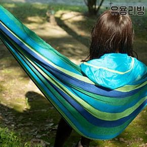 캠핑 해먹 그네 캔버스 야외 그물 침대