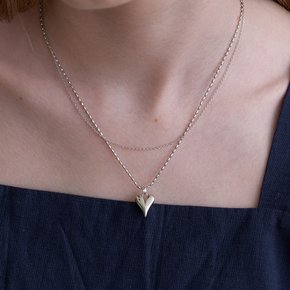 PRN267 Vertical Heart Layered Necklace