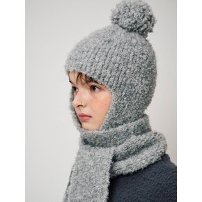 BOUCLE BALACLAVA MUFFLER, GREY