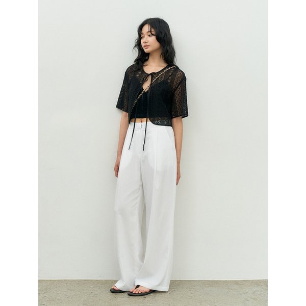 SEMI-LOW-RISE POCKET PANTS WHITE MBESPA005WH