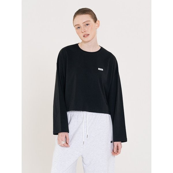 Small Logo Crop Long Sleeve 블랙