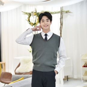 교복몰 보풀방지 그레이 와인라인 교복조끼 남자 _P343223930