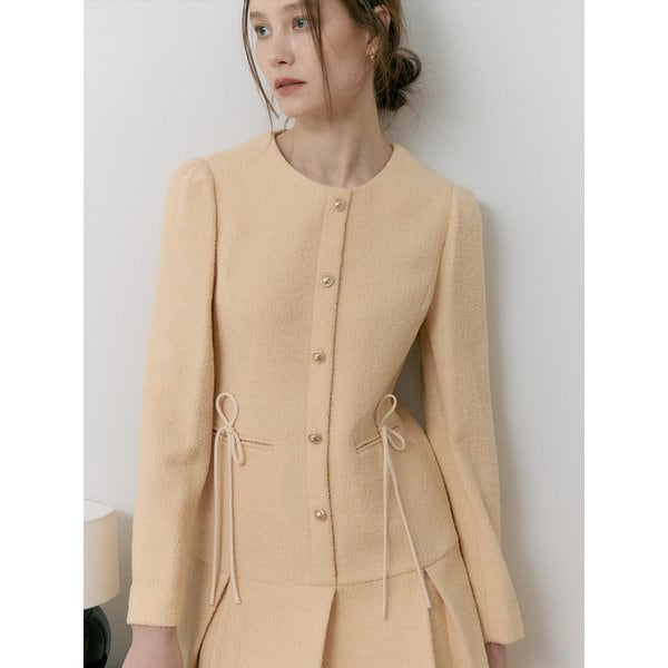 Pleated Ribbon Tweed Dress