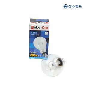 투명 백열고촉램프 200W 전구색 E26
