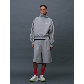 Snap Waffle Sweatshirt_Melange Gray
