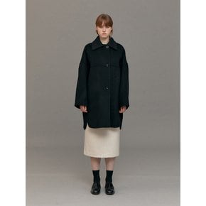 OVERFIT SINGLE HANDMADE HALF COAT (BLACK)