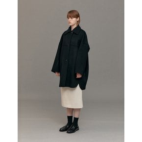 OVERFIT SINGLE HANDMADE HALF COAT (BLACK)