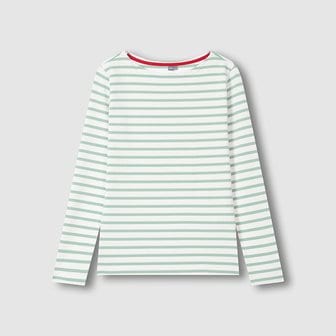 JAJU 여 코튼 스트레치 보트넥 긴팔 티셔츠 J116101036045