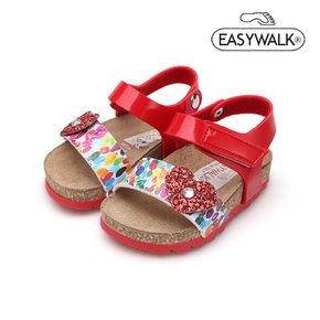 [EASYWALK] 트래드후스 이지워크 여아샌들 257D140 글리터 하트 레드