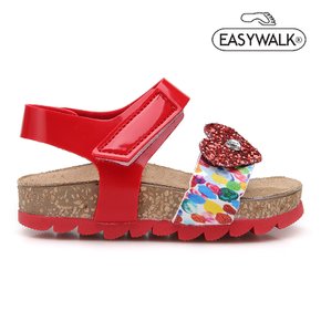 [EASYWALK] 트래드후스 이지워크 여아샌들 257D140 글리터 하트 레드