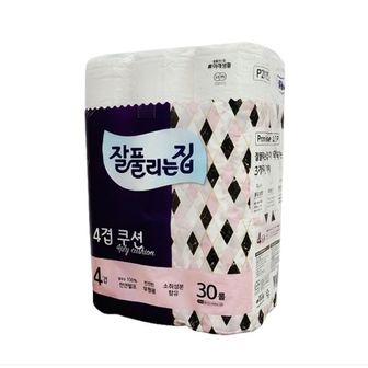 오너클랜 잘풀리는집 4겹 쿠션 무형광 롤 화장지 티슈 30롤