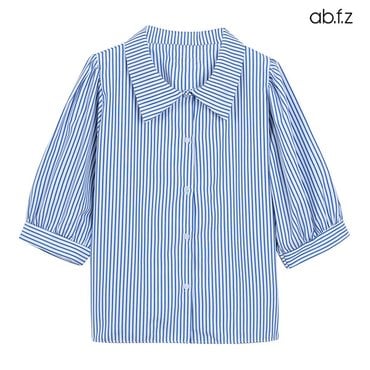 ab.f.z [ab.f.z/신상] 스트라이프 7부 소매 셔츠 카라 블라우스 (AFZ5MB40A)