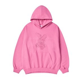 LETTERING RABBIT HOODIE 레터링레빗 후드 다크핑크