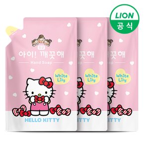SSG 아이깨끗해 헬로키티 콜라보 핸드워시 릴리 리필 450ml 3개 손세정제 거품비누