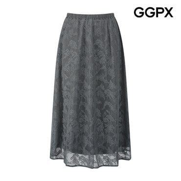 GGPX 우먼 레이스 밴딩 플레어 스커트 (GP7SK008F)