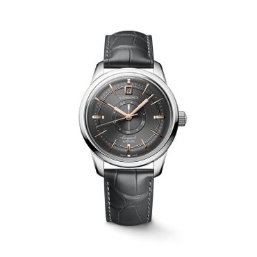 론진 콘퀘스트 헤리티지 센트럴 파워 리저브 그레이 다이얼 38MM L1.648.4.62.2